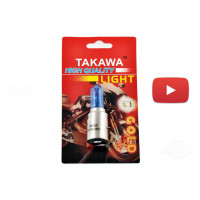 Лампа BA20D (2 уса)   12V 35W/35W   (супер белая, высокая)   (блистер)   (mod:073)   TAKAWA, шт