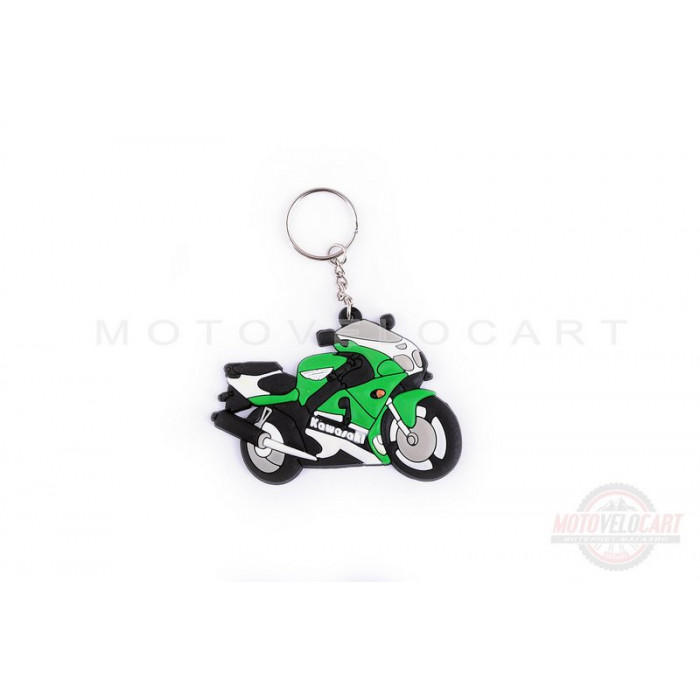Брелок резиновый   байк   "KAWASAKI"   (зеленый)   (#YSK020)