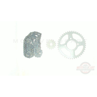 Звезды трансмиссии (пара) Zongshen ZS125J 428-15T + 428-43T+цепь 116 EVO, шт Звезды трансмиссии (пара) Zongshen ZS125J 428-15T + 428-43T+цепь 116 EVO, шт