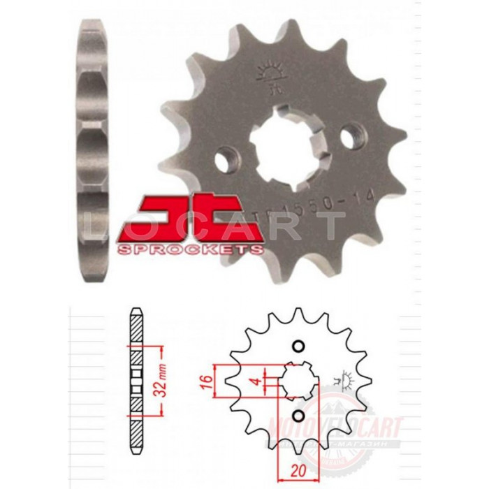 Звезда трансмиссии (передняя)   Delta   428-14T   JT SPROCKET   #JTF1550.14, шт