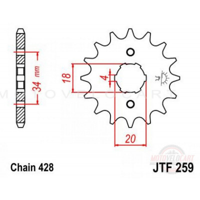 Звезда трансмиссии (передняя) Zongshen ZS200-GS 428-15T JT SPROCKET #JTF259.15, шт Звезда трансмиссии (передняя) Zongshen ZS200-GS 428-15T JT SPROCKET #JTF259.15, шт