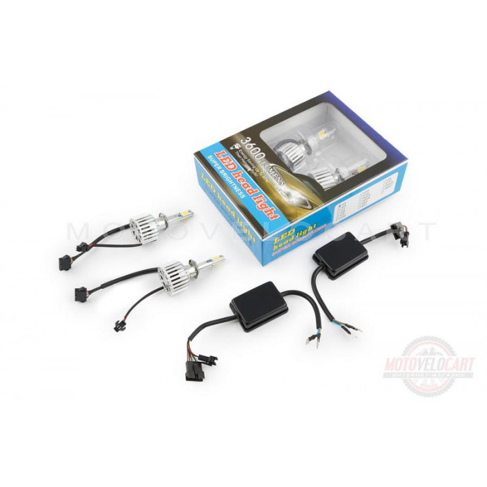 Лампы диодные автомобильные H1 (пара) (два кристалла, принуд. охлаждение) (аналог ксенона) "IZEN"