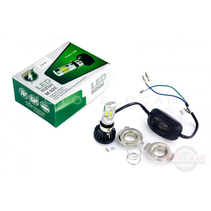 Лампа диодная универсальная с переходниками   (12V, 6 кристаллов)   GJCT, шт