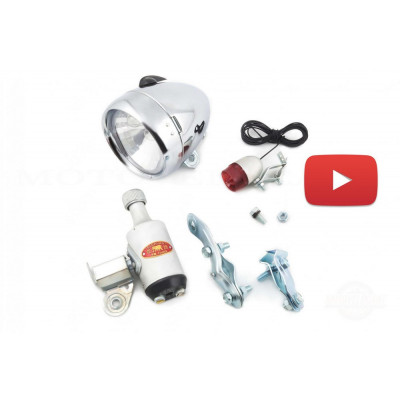 Оптика велосипедная (фара передняя, стоп задний, динамка 12V6W)   YKX   (mod:1), компл.