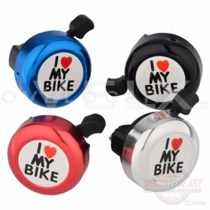 Звонок велосипедный   (I LOVE MI BIKE)   (цвет в ассортименте)   (mod:B278/4A)   YKX   (mod.A), шт