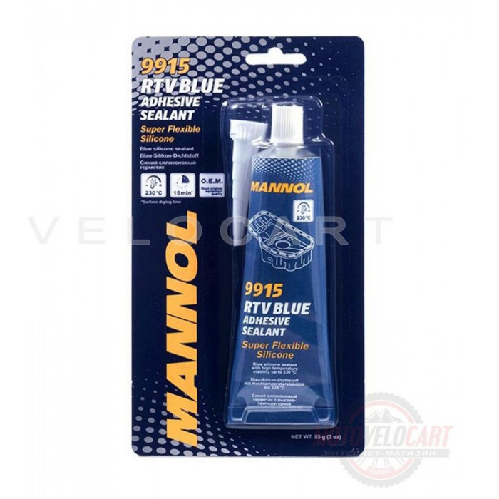 Герметик   85г   (синий) (высокотемпературный)   (9915 RTV Adhesive Sealant Blue)   MANNOL, шт