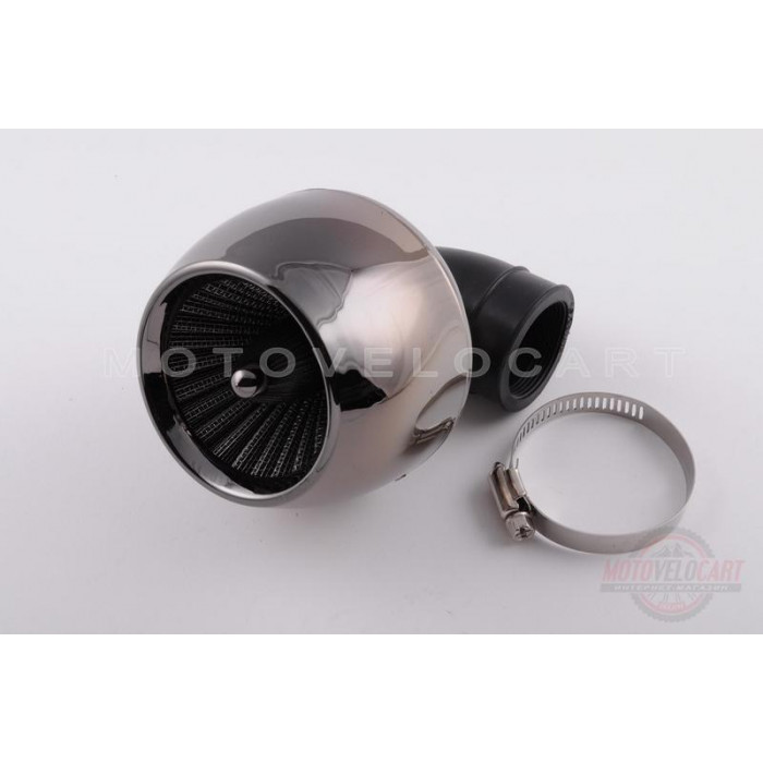 Фильтр воздушный (нулевик)   ?42mm, 90*, "турбина" (хром)