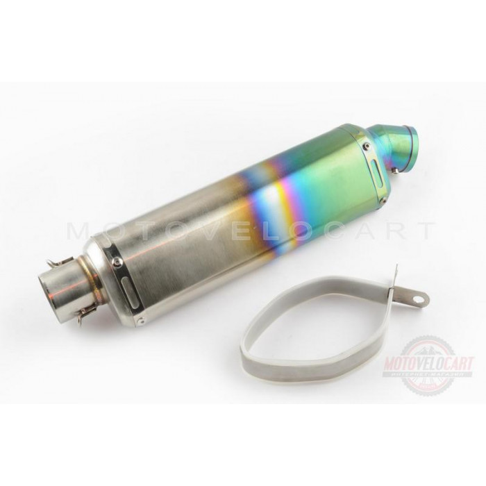 Глушитель (тюнинг)   300*88mm, креп. ?48mm   (нержавейка, радуга, прямоток, mod:6)