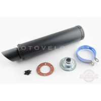 Глушитель (тюнинг)   420*100mm, креп. ?78mm   ("гравитекс", черный, прямоток)   #1
