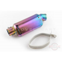 Глушитель (тюнинг)   235*88mm, креп. ?48mm   (нержавейка, овал, фиолетово-синий, прямоток, mod:5)