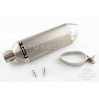 Глушитель (тюнинг)   301*105mm, креп. ?78mm   (нержавейка, три-овал, серебро, прямоток, mod:5)