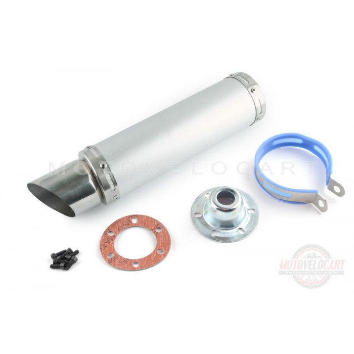 Глушитель (тюнинг) 235*88mm, креп. ?48mm (нержавейка, овал, хром, прямоток)