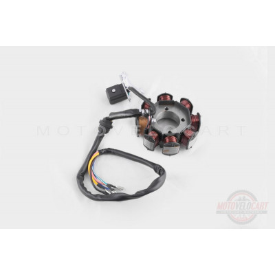 Статор генератора   4T CB/CG 150   (7+1 катушек, 5 проводов)   (TM)   EVO, шт