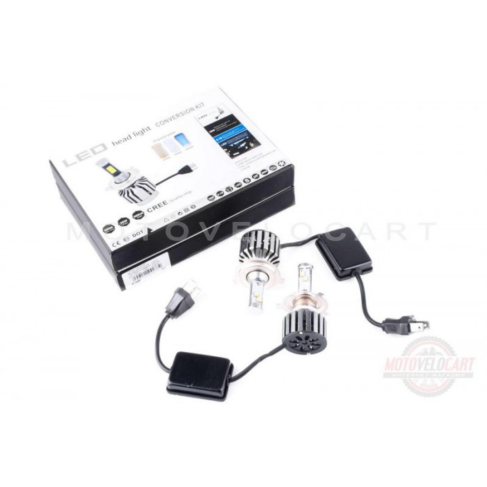 Лампы диодные автомобильные H4 (пара) (12V 3600 LUMENS, четыре кристалла) (аналог ксенона) "IZEN"