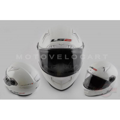 Шлем-интеграл "LS-2" (mod:385/396) (size:S, белый, солнцезащитные очки)