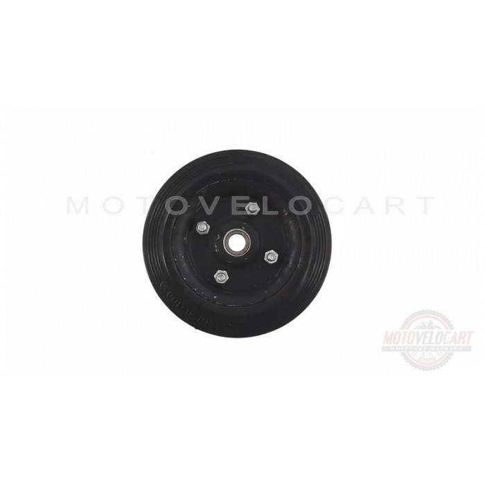 Колесо для тачек и платформ (литая резина)   (180/50- 100mm, под ось 17mm) (1 подшипник, 4 болта)   MRHD, шт