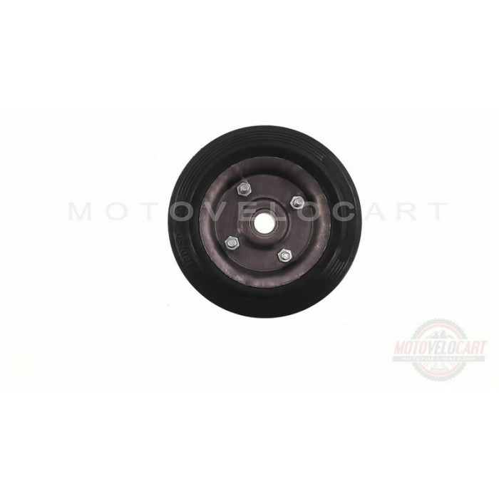 Колесо для тачек и платформ (литая резина)   (180/50- 100mm, под ось 20mm) (1 подшипник, 4 болта)   MRHD, шт