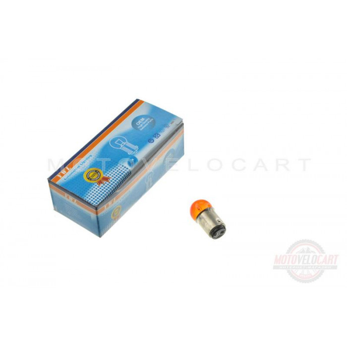 Лампа S25 (двухконтактная)   12V 10W/5W   (стоп, габарит)   (красная)   YWL