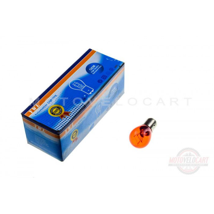 Лампа S25 (двухконтактная)   12V 21W/5W   (стоп, габарит)   (красная)   YWL