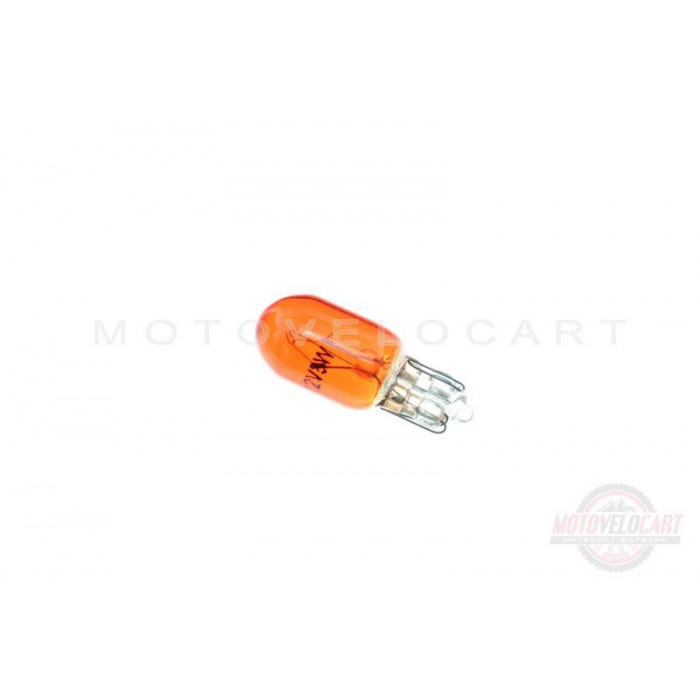 Лампа Т10 (безцокольная)   12V 3W   (габарит, приборы)   (желтая)   YWL