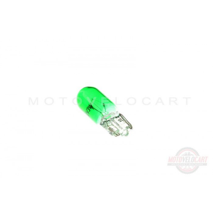 Лампа Т10 (безцокольная)   12V 3W   (габарит, приборы)   (зеленая)   YWL