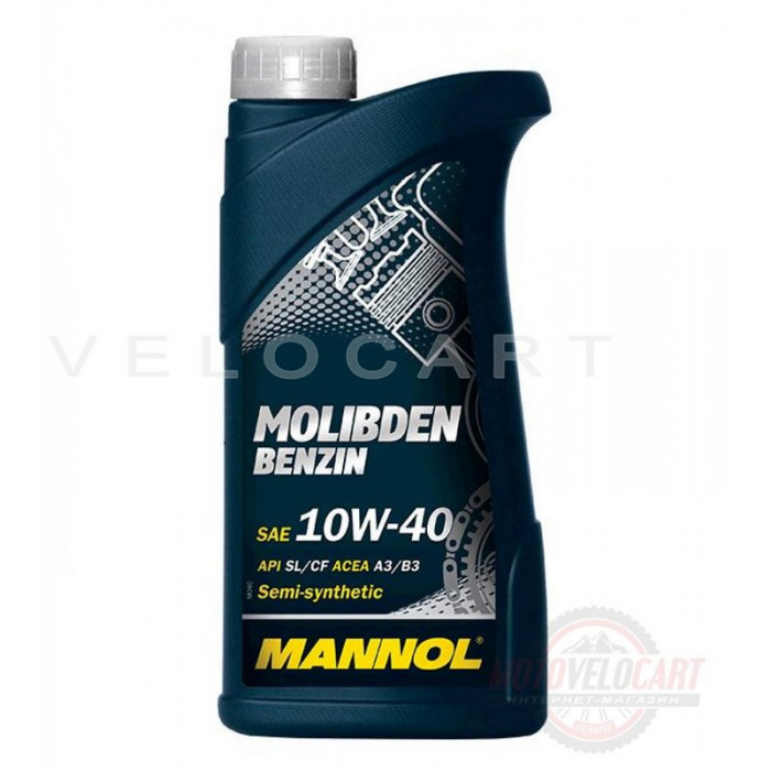 Масло   автомобильное, 1л   (SAE 10W-40, полусинтетика, Molibden Benzin API SL/CF)   MANNOL, шт
