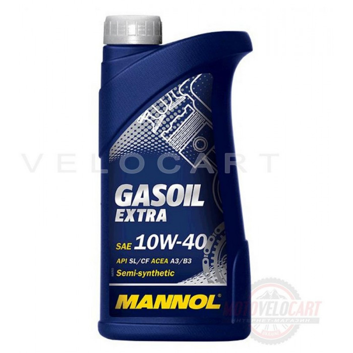 Масло   4T, 1л   (SAE 10W-40, полусинтетика, Gasoil Extra API SL/CF)   MANNOL, шт