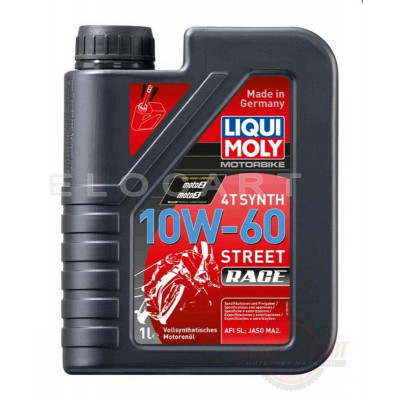 Масло 4T, 1л (синтетика, 10W-60, Motorbike 4T Synth Street Race, для гонок) LIQUI MOLY #1525, шт Масло 4T, 1л (синтетика, 10W-60, Motorbike 4T Synth Street Race, для гонок) LIQUI MOLY #1525, шт