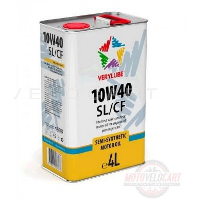 Масло   4T, 4л   (полусинтетика, 10W-40 SL/CF)   VERYLUBE   (20268)   (#ХАДО), шт