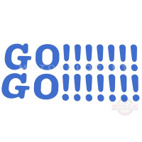 Наклейка   декор   GO!!!!!!!   (41х9, синяя)   (#0498)