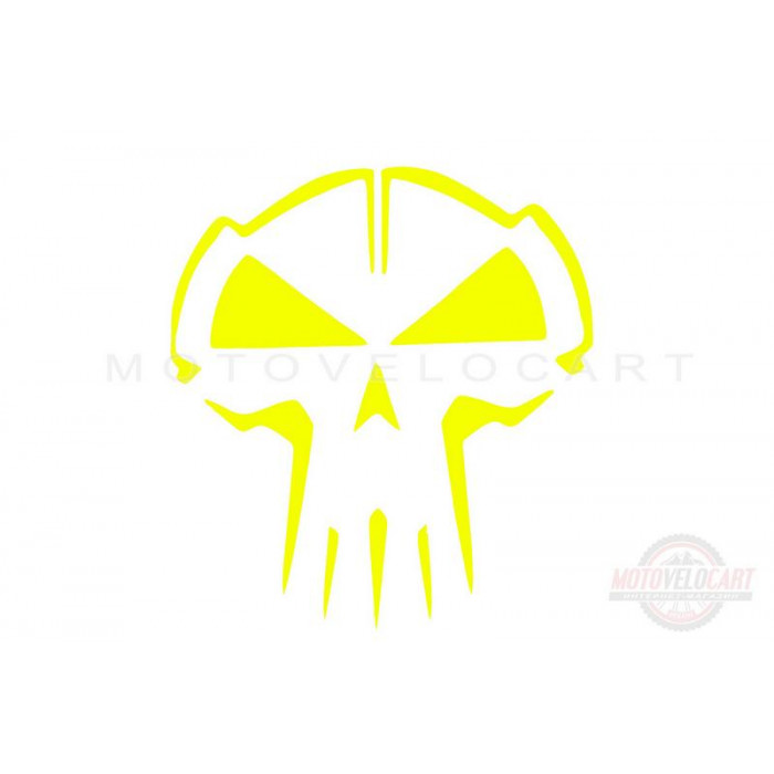 Наклейка   декор   SKULL   (10x10см, желтая)   (#HQ5Y)