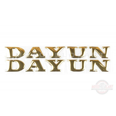 Наклейка   буквы   DAYUN   (19х4см, 2шт, золотые)   (#DYN)