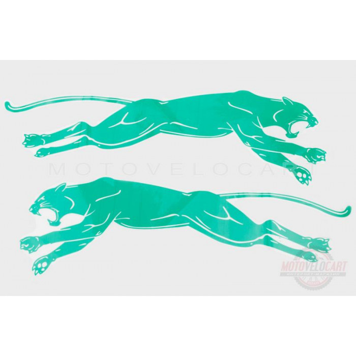 Наклейки (набор) "PUMA" (33х11см, зеленые) (#1214)