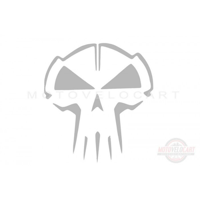 Наклейка   декор   SKULL   (10x10см, серая)   (#HQ5G)