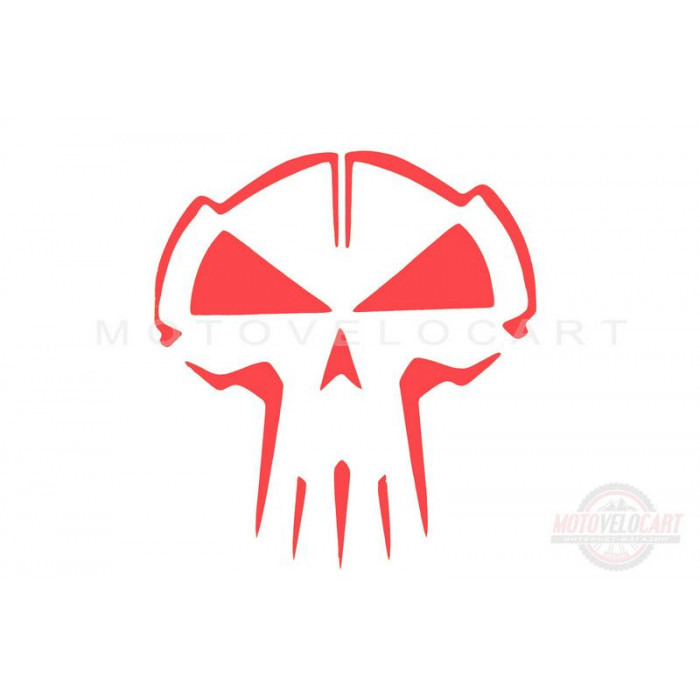 Наклейка   декор   SKULL   (10x10см, красная)   (#HQ5R)