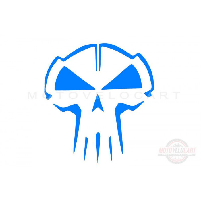 Наклейка   декор   SKULL   (10x10см, синяя)   (#HQ5B)