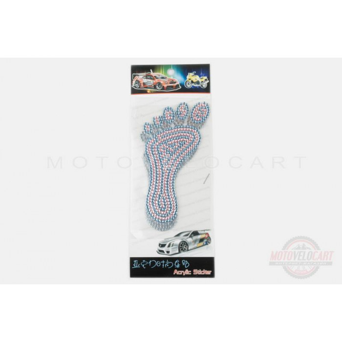 Наклейка   декор   FOOT   (16x9см, стразы розовые)
