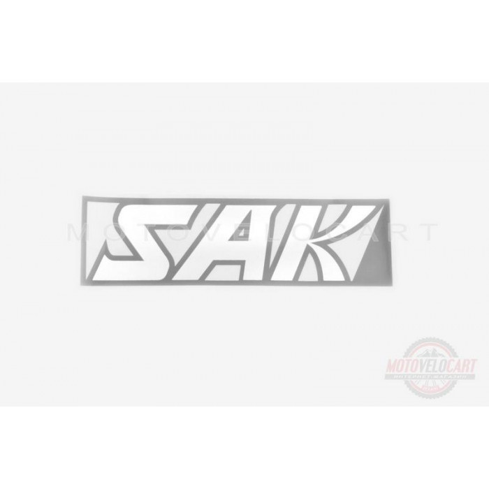 Наклейка   логотип   SAK   (16х5см, белая)   (#6873)