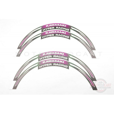 Наклейка   на колесо 17/18   KAWASAKI   (розовая)   (#6058A)