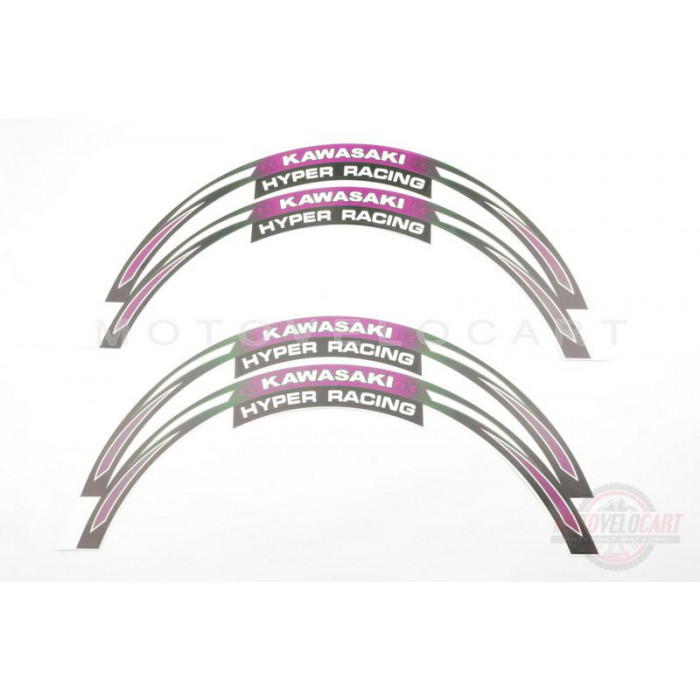 Наклейка   на колесо 17/18   KAWASAKI   (розовая)   (#6058A)