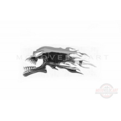 Наклейка шильдик "FIRESCULL" (14x5см, алюминий, хром) (#4744) Наклейка шильдик "FIRESCULL" (14x5см, алюминий, хром) (#4744)