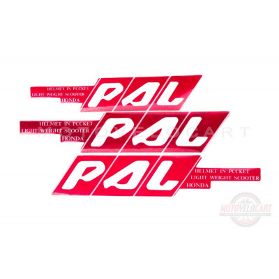 Наклейки (набор) PAL (45х23см, красные) (#0101), шт Наклейки (набор) PAL (45х23см, красные) (#0101), шт