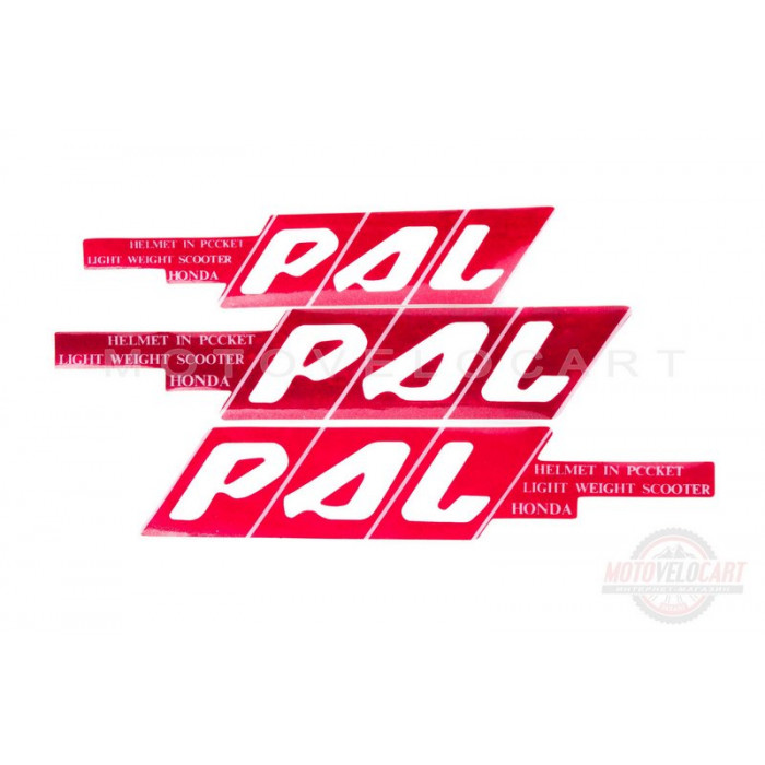 Наклейки (набор)   PAL   (45х23см, красные)   (#0101), шт