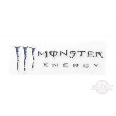 Наклейка шильдик "MONSTER ENERGY" (19x7см, алюминий, хром) (#4750)