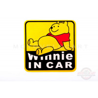 Наклейка декор "WINNIE IN CAR" (11.5x11.5см) (#3738)