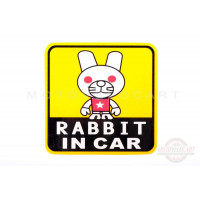 Наклейка декор "RABBIT IN CAR" (11x11см) (#3470) Наклейка декор "RABBIT IN CAR" (11x11см) (#3470)