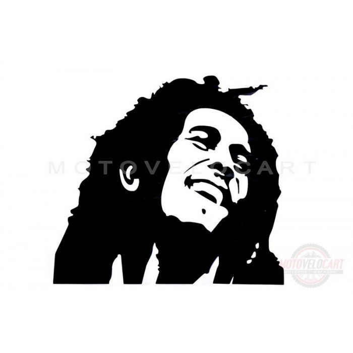 Наклейка декор "BOB MARLEY" (24x23см) (#HQ675)