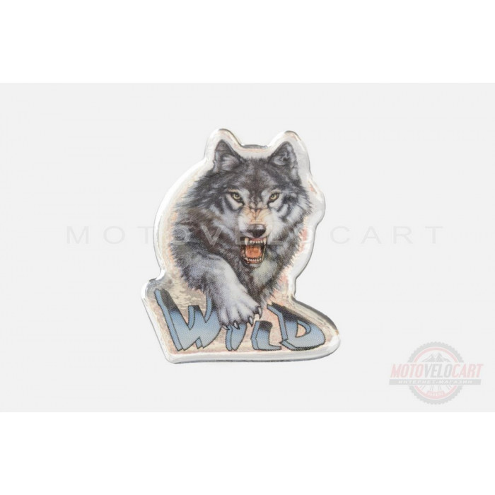 Наклейка   декор   WOLF   (8х6см) (силикон)   (#SEA), шт