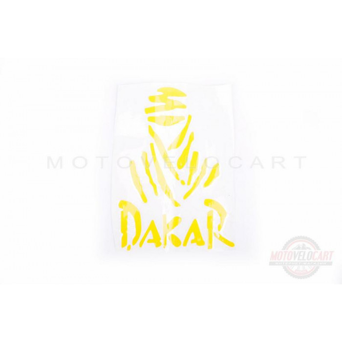 Наклейка   логотип   DAKAR   (9x11см, желтая)   (#HCT20011)