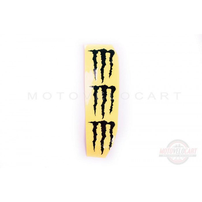 Наклейка   логотип   MONSTER ENERGY   (5x6см, 3шт, черная)   (#HTC10103)